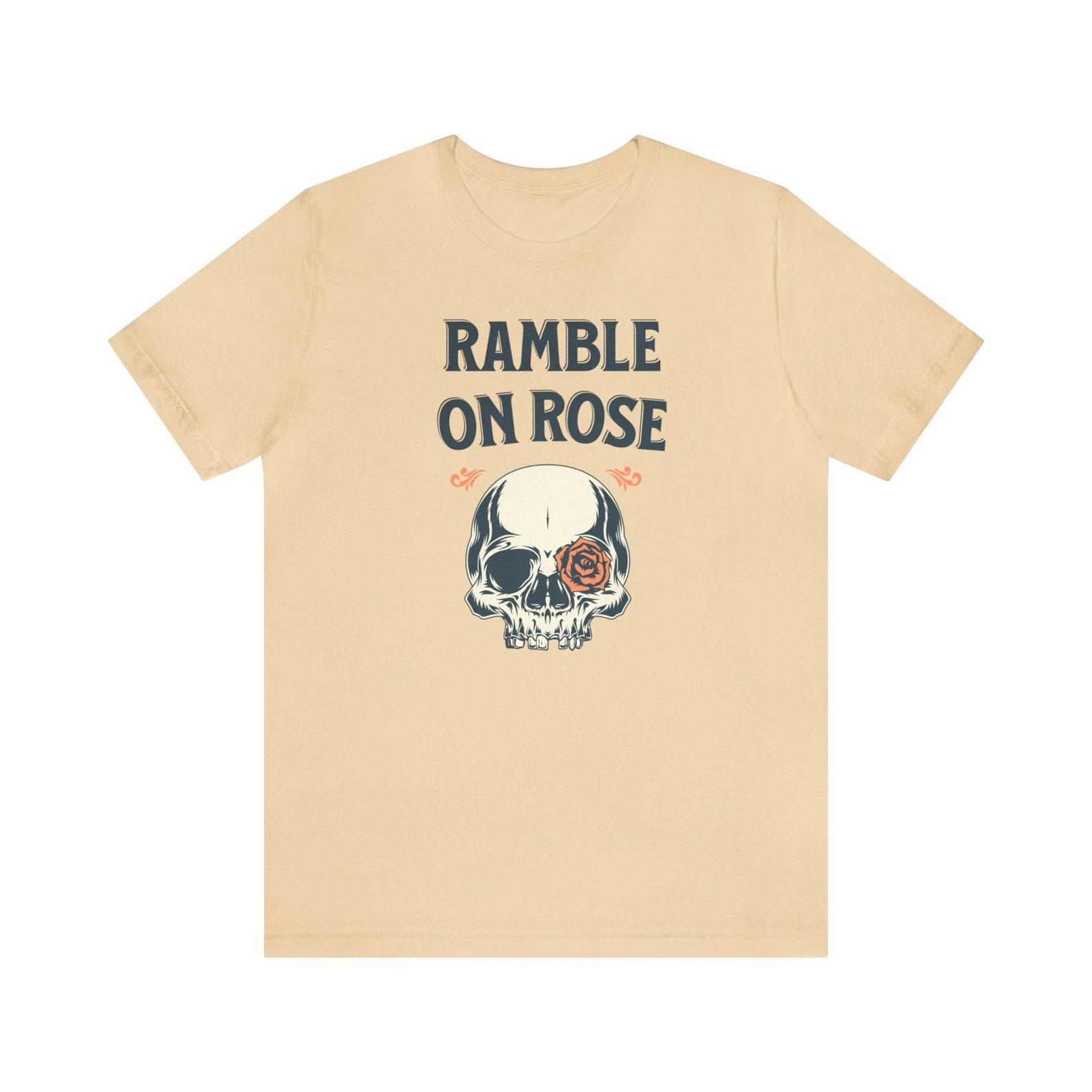 Ramble On Rose T-Shirt, Classic Rock, Hippie, Jam Band Gift, Jerry, Cornell 77 Tribute, Europe 72, Jam Band Merch, Music Fest, Skull S