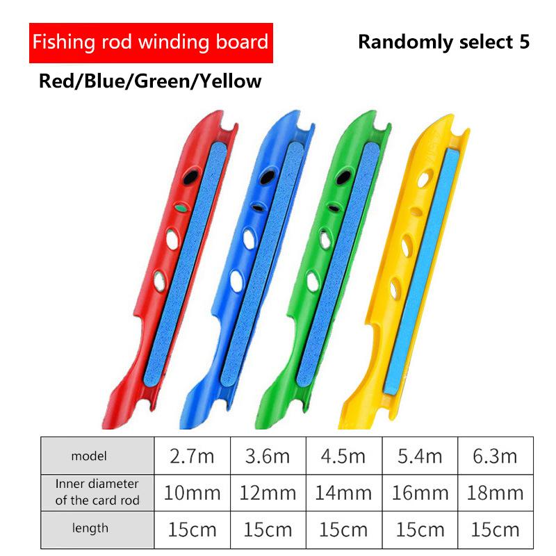 5Pcs Random Color Fishing Coiling Card Winding Wrapped Wire Board Line Container Fishing Rod Clips