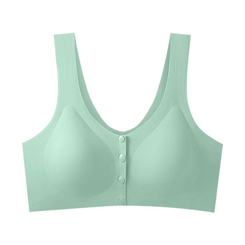 Large Size Ice Silk Front Open Button Bra Seamless Pregnant Women Breastfeeding Vest Gathering Anti-sagging Bra Wholesale