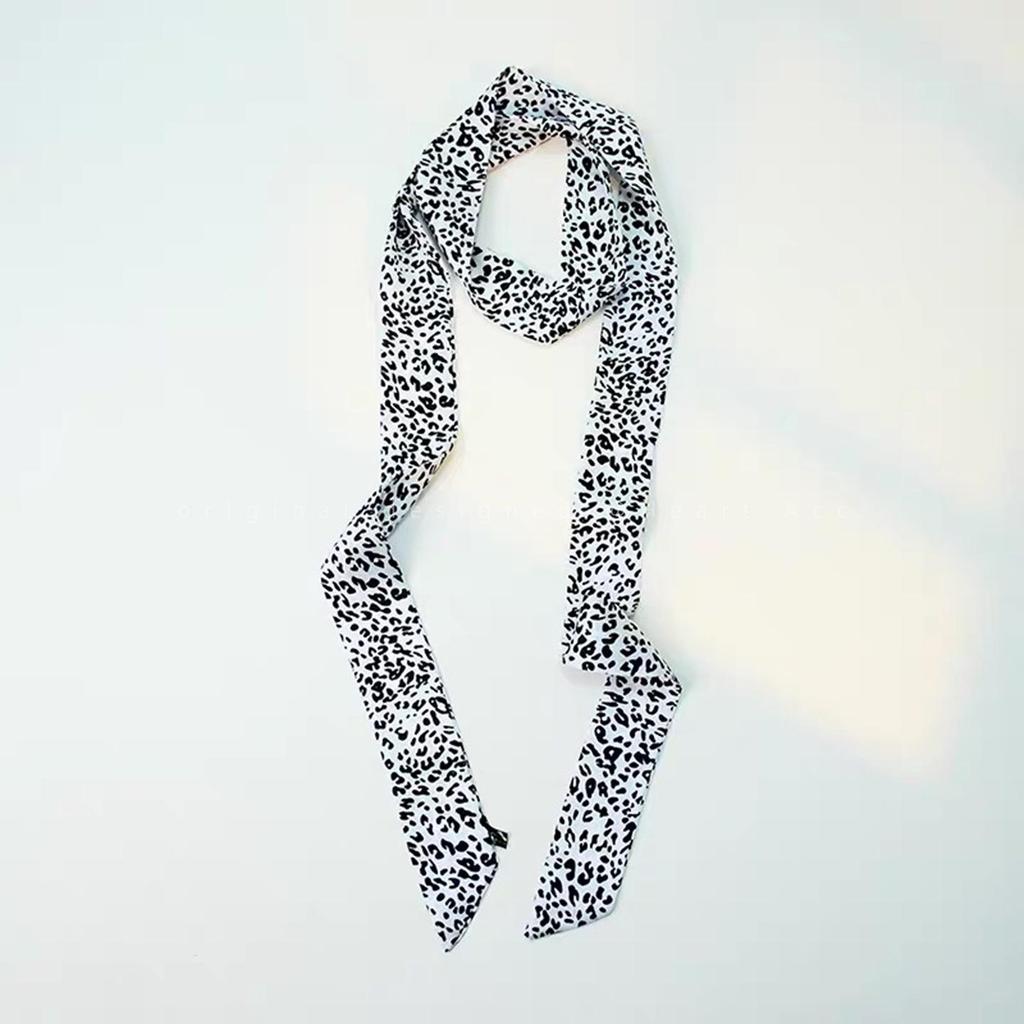 Y2K Leopardendruck Schmaler Seidenschal & Taillengürtel für Damen