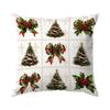 Christmas Bow Wreath Decoration Decorative Cushions Pillowcase Polyester Cushion Cover Throw Pillow Sofa Decoration Pillowcover