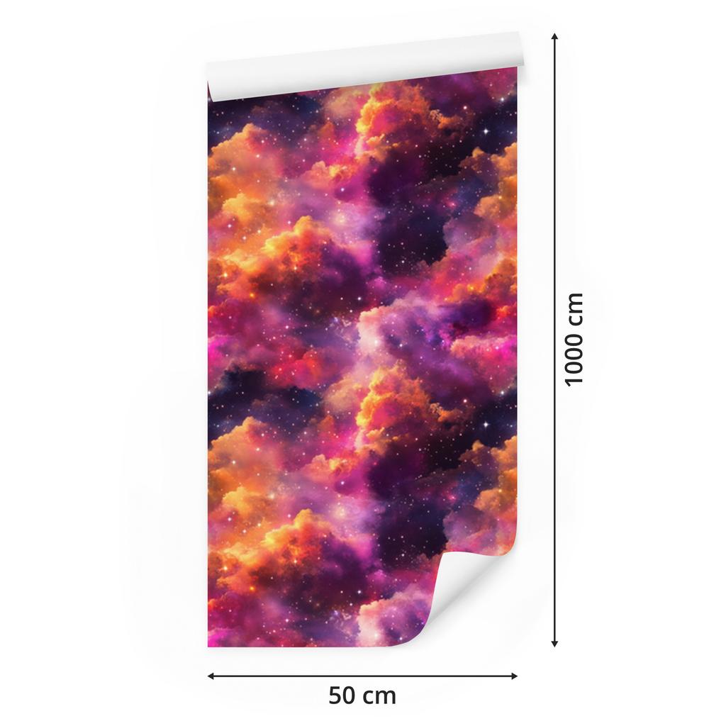 Watercolor Galaxy Purple and Plum Wallpaper for Living Room and Bedroom 50x1000