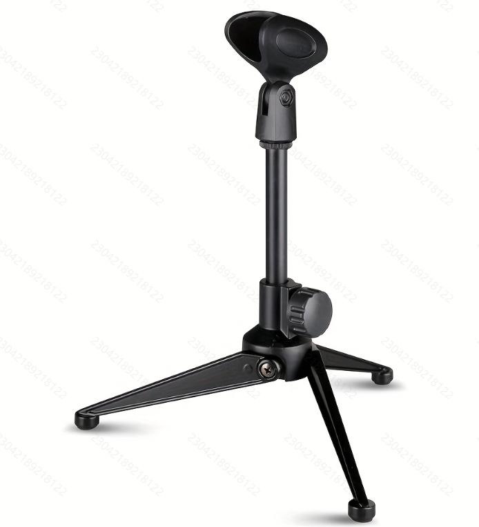 Multifunctional Desktop Stand with Dual Microphone, Fill Light, and Mobile Phone Holder for Beauty and Live Streaming