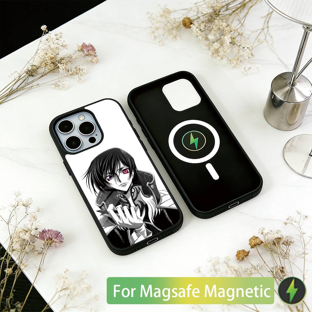 Anime CODE GEASS Lelouch Rebellion Handyhülle Für iPhone17,16,15,14,13,12,11 Plus,Pro Magnetisch Für Magsafe Kabelloses Laden