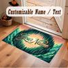 Mushroom Forest Theme Crystal Velvet Floor Rug Personalized Custom Name Text Warm Carpet Home Decoration