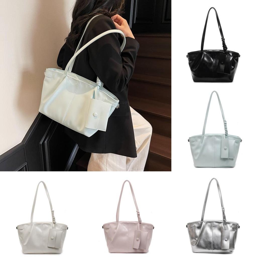 Minimalist Pu Bag For Women With Zipper Closure And Inner Pouch For Daily