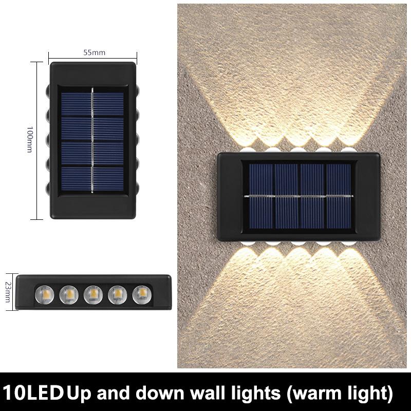 Solar Wall Lamp Outdoor Waterproof Upper And Lower Wall Lights Luminous Lighting Home Garden Courtyard Fence Decoration Light
