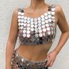 Einfacher und Sexy Bikini Scheibenkleidung, Kreative Weste-Stil Pailletten Körperkette Für Frauen