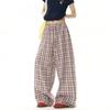 Pantaloni Casual a Quadri Colorati, Vestibilità Larga, Gamba Larga, per Uomo Donna, Leggeri, Rilassati