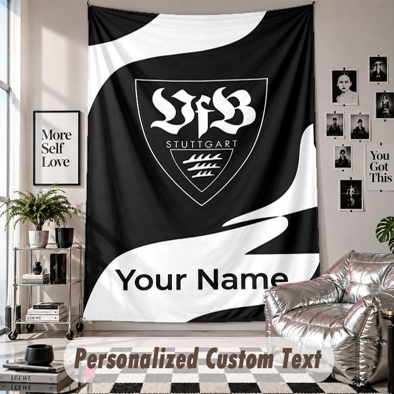 Wandbehang-Wandteppich mit individuellem Namen & Text, VfB Stuttgart FC Dekorativer Wandteppich für Schlafzimmer