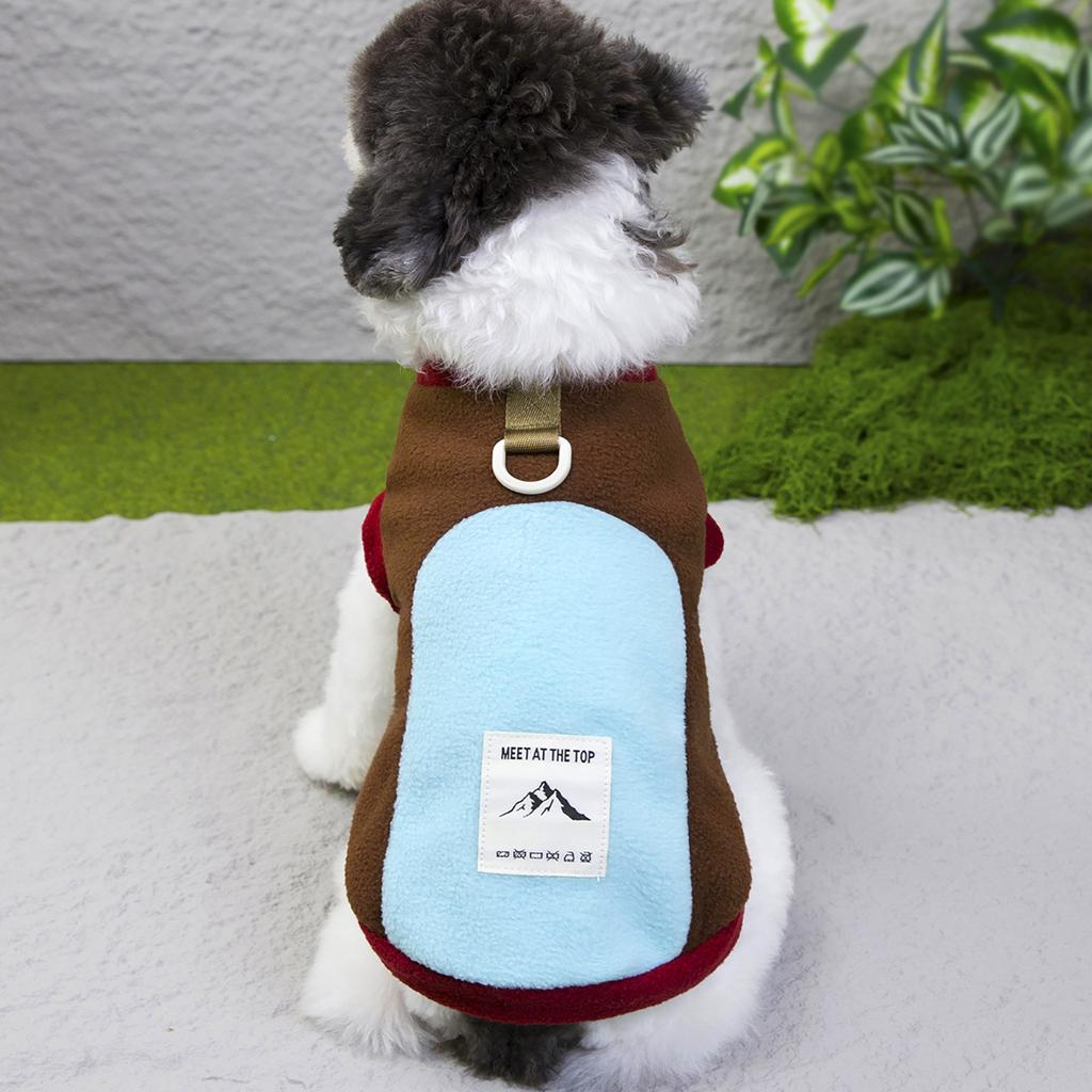 Dog clothes autumn and winter new pet clothes pet clothes autumn thickened contrasting color fleece two-legged fleece