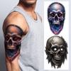 3pcs Temporary Tattoo Cracked Skull Pipe Butterfly Realistic Temporary Tattoos Snowflake For Arms Men Adults
