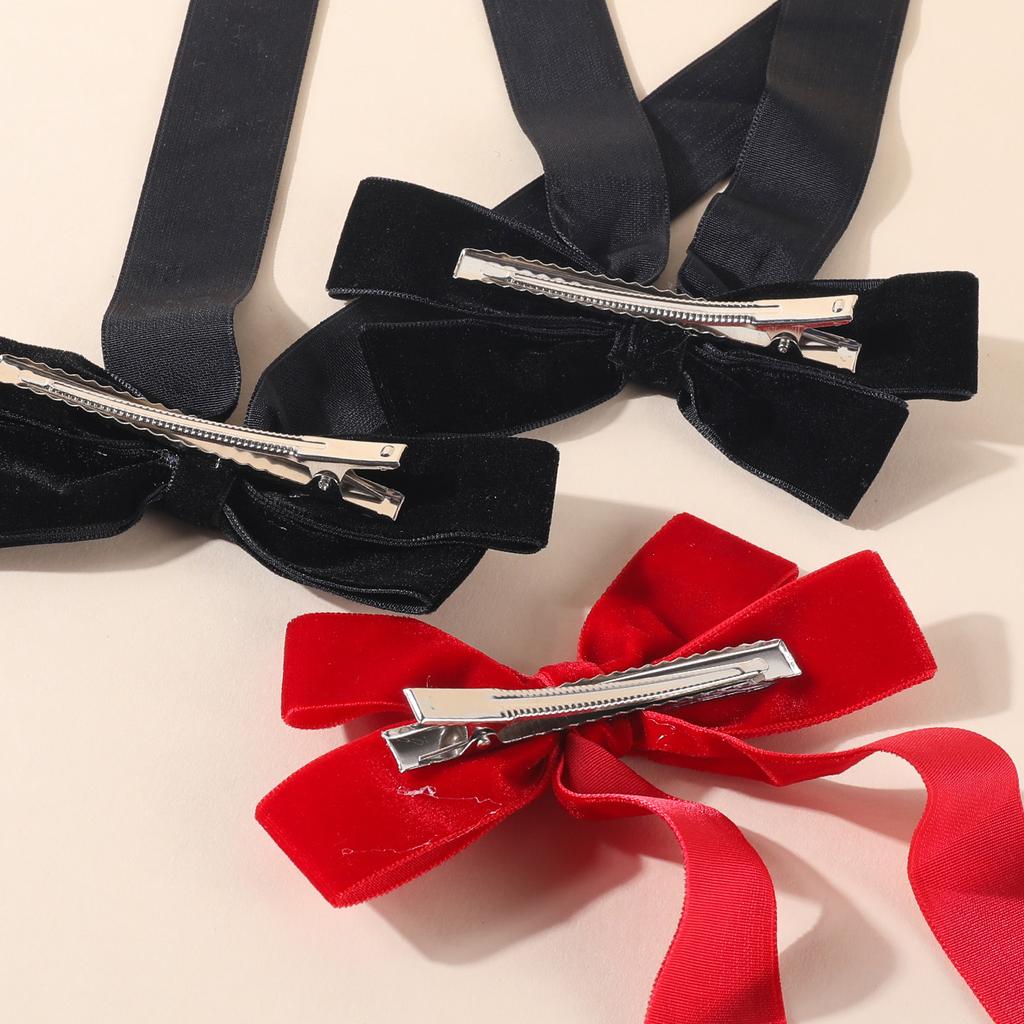 2Pcs Vintage Large Velvet Bow Hairpins for Women Double Layered Bow Hair Clips Korean Girls Hair Clip Barrettes Hair Accessories