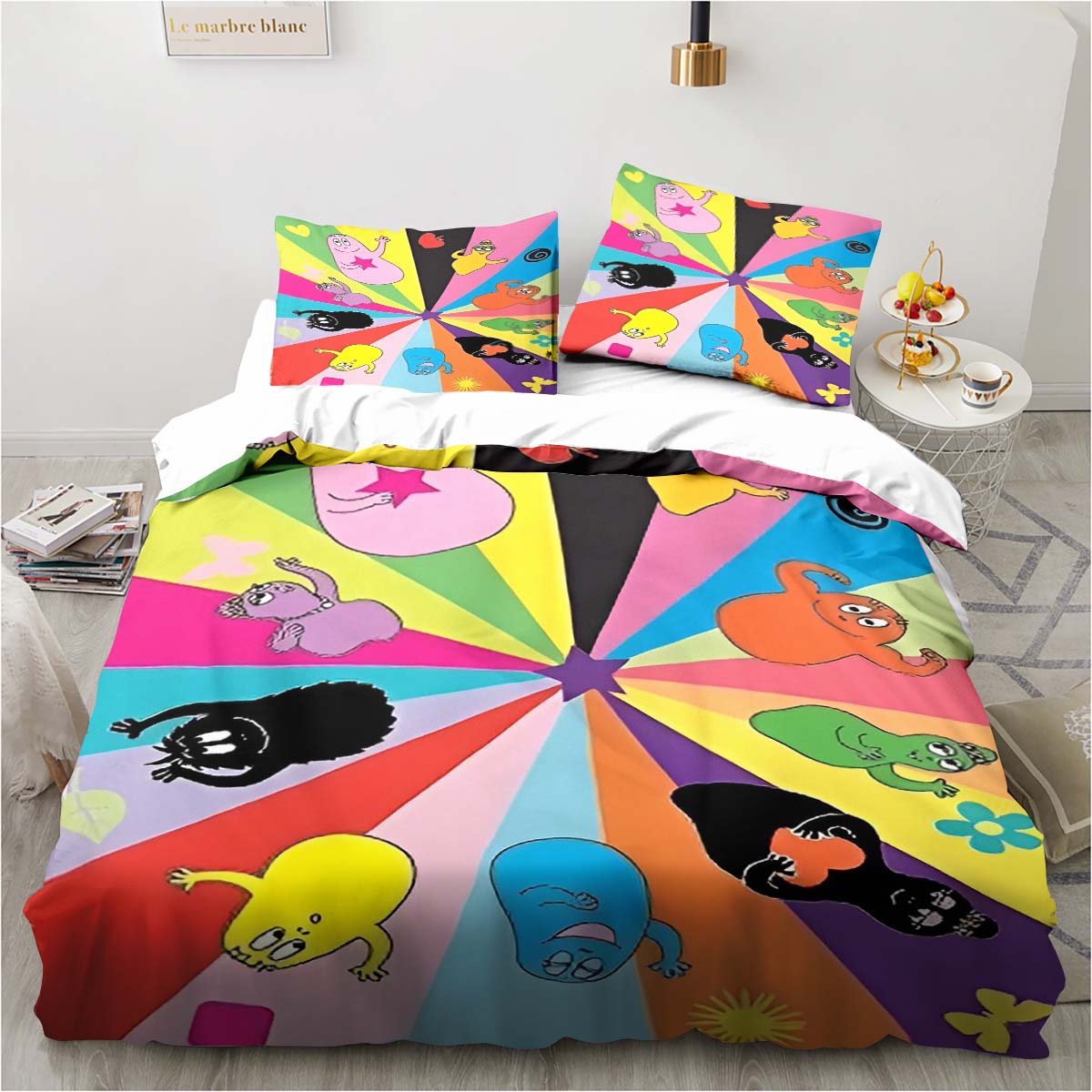 

Милый мультфильм Les Barbapapa комплект постельного белья мягкий пододеяльник для взрослых и детей спальня односпальная двуспальная кровать размера «king size» пододеяльник наволочка (135x200cm)