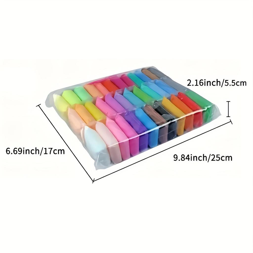 12/24/36 Stück Magisches Lufttrocknendes Knetset - Ungiftiger Modellierspaß für Kinder & Geschenke - enthält Lebhafte Farben und Deluxe Werkzeugset