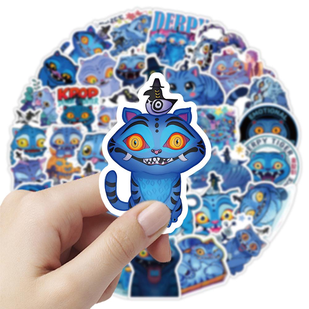 30pcs Kpop Devil Hunter girl group Blue Cat sticker card DIY sticker notebook luggage skateboard waterproof sticker