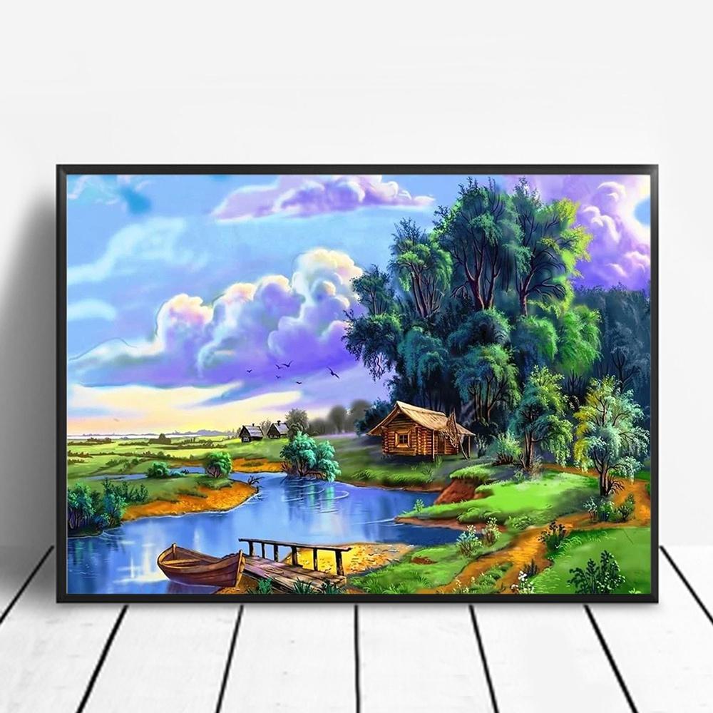 Full Drill Landscape Art 5D Diamond Painting Cross Stitch Embroidery Decor Home Full Drill Landscape Art 5D Diamond Painting Cross Stitch Embroidery Decor Home