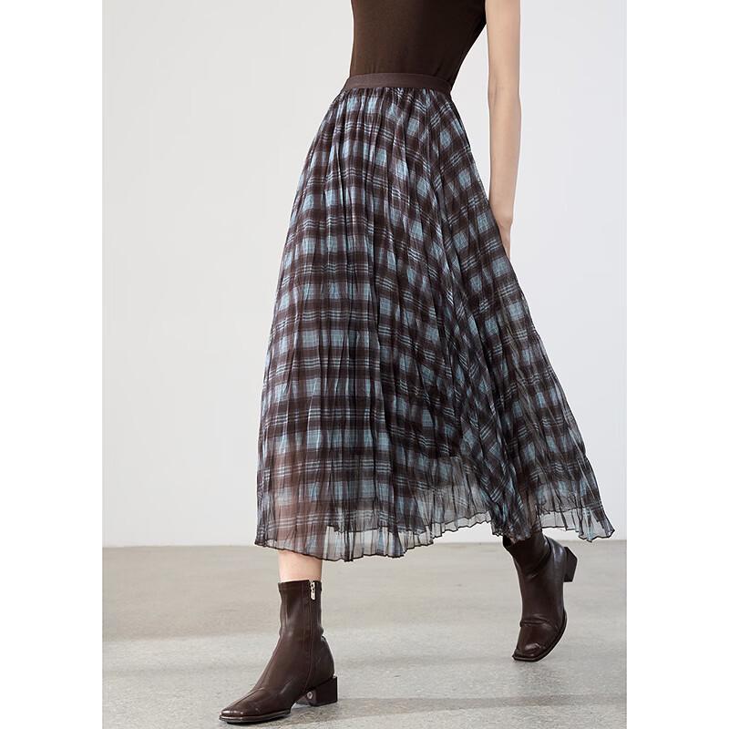 Betu Women's 2026 Spring Plaid A-line Skirt