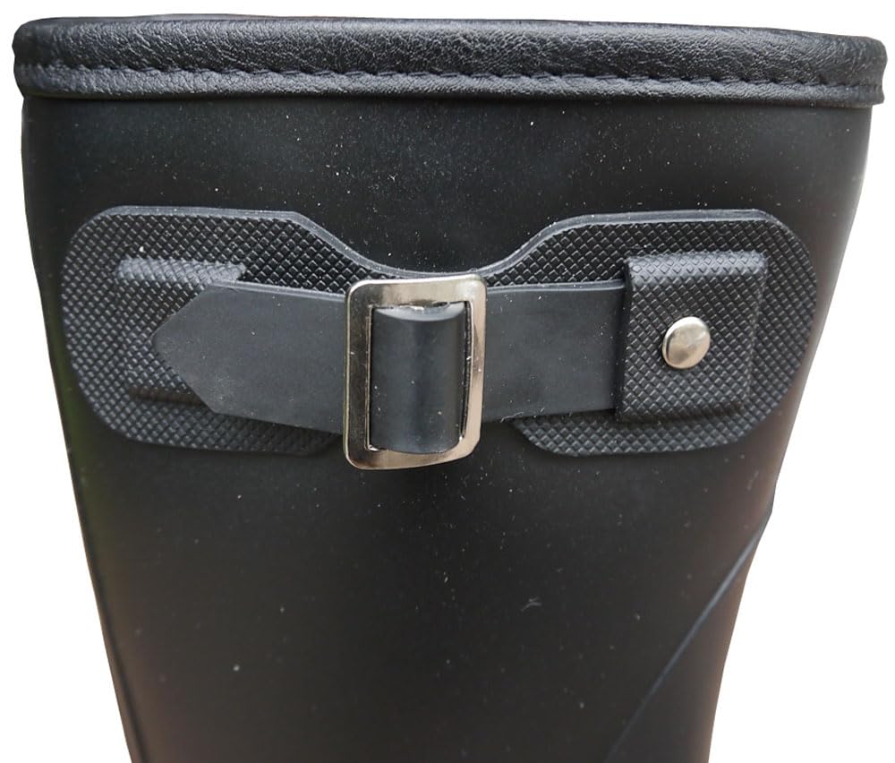 Naigai Rubber Waterproof Rain Large RM-0920-E Women's Mid-Length Boots, Black,