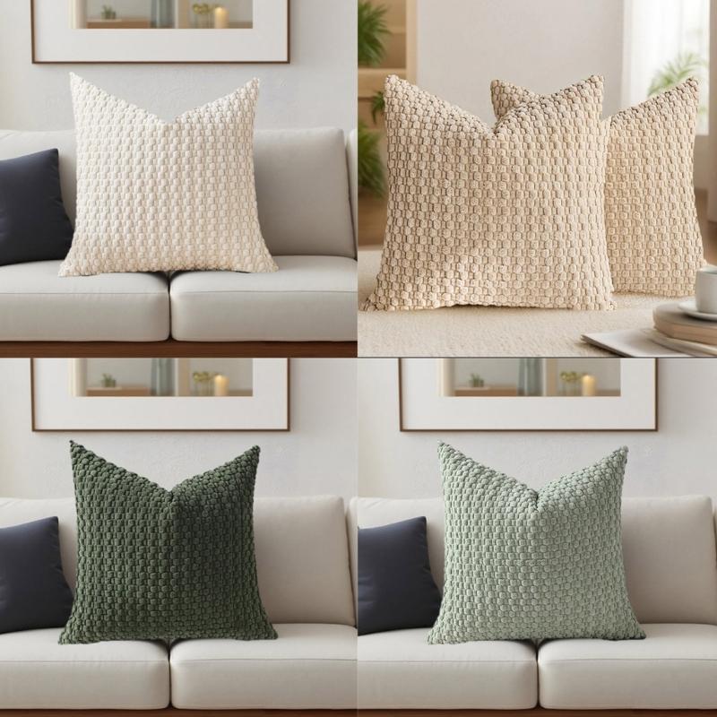Corduroy Bubble Pillow Cushion For Home Office Sofa Bed Soft Comfortable Support Neck Back Rest