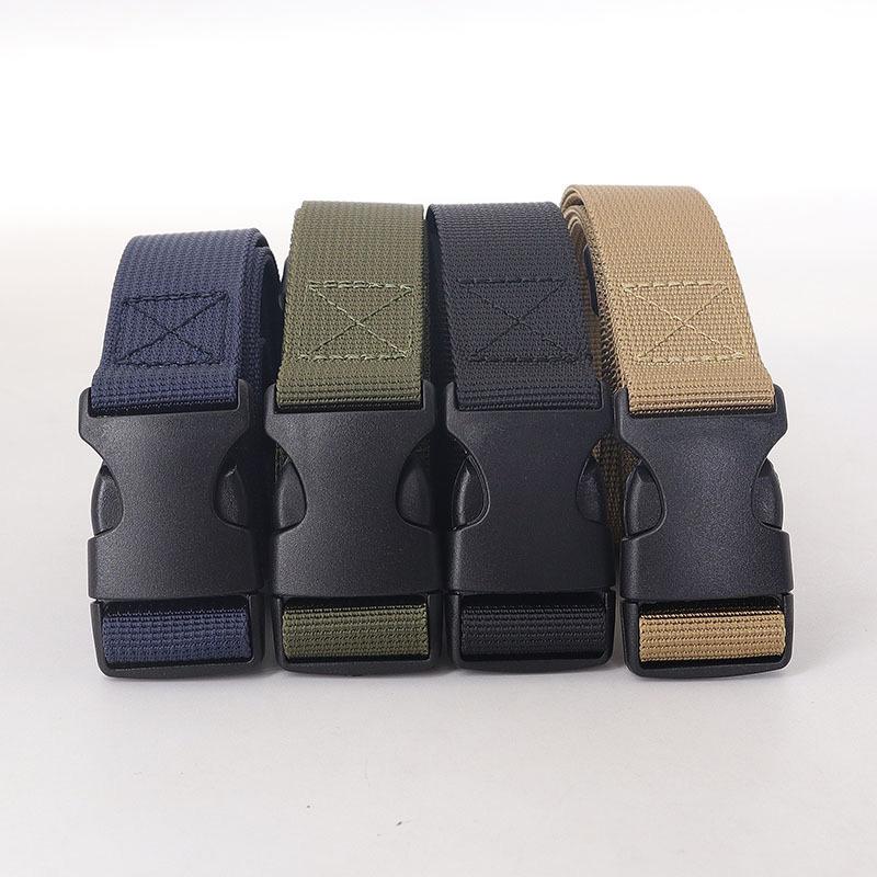 1PC Simple Nylon Buckle Slim Belt for Women, Outdoor Cargo Trouser Belt, Student Military Training Belt