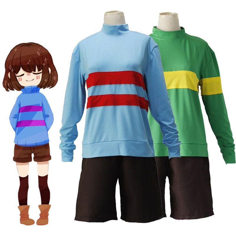 Chara Undertale Frisk Cosplay Tshirt Sweatshirt Shorts Pants Costume Outfits