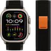 Nylon Strap for Apple Watch 1/2/3/4/5/6/7/8/9/10/11/SE Ultra 1/2/3 42/44/45/46/49mm, Black / Orange