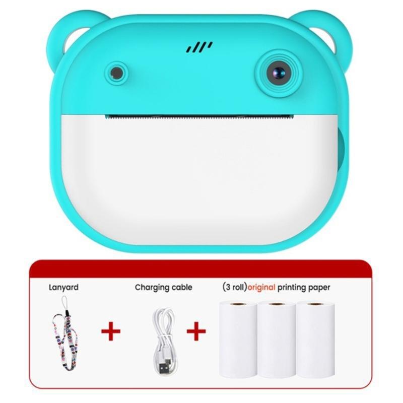 

Camera for Toddler Print Toy Camera Gifts for Birthday Holiday Travel Recording 3-14 Years Old Children Toy зелёный