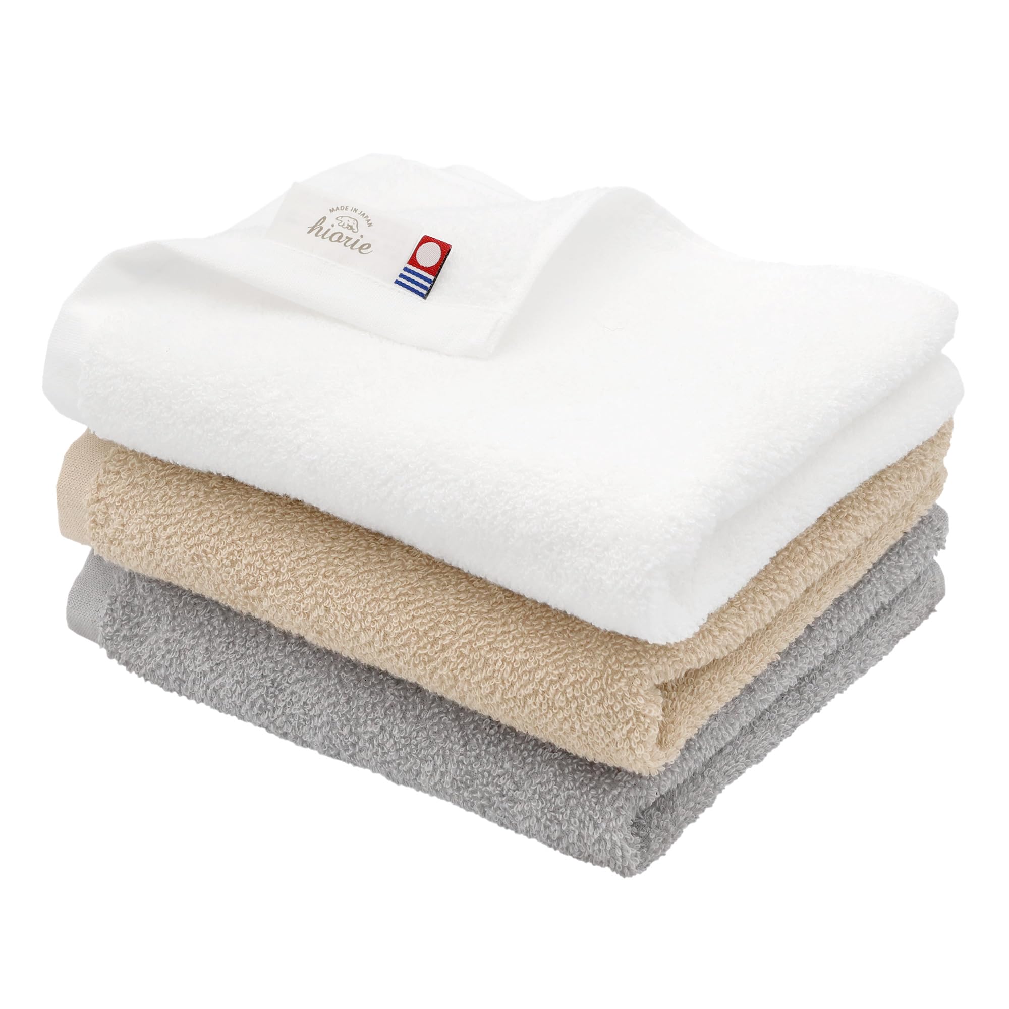 

Imabari Towel Certified Face Towel hiorie (Hiorie) Quick-Drying Simple Towel 3-Piece Set Assorted 3 Colors 01 Made in Japan Absorbent Quick-Drying