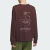 Adidas Originals Long Sleeve Tee Casual Pullover Sweatshirt Unisex Tops Dark-Grey Brown JG1520