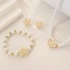 3Pcs Camellia Women'S Party Necklace Bracelet And Earrings Set Elegant Bridal Jewelry Gift