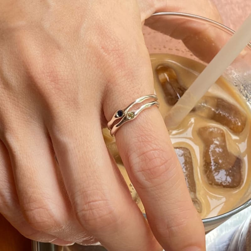 alouette [Silver] Zeta natural birthstone ring