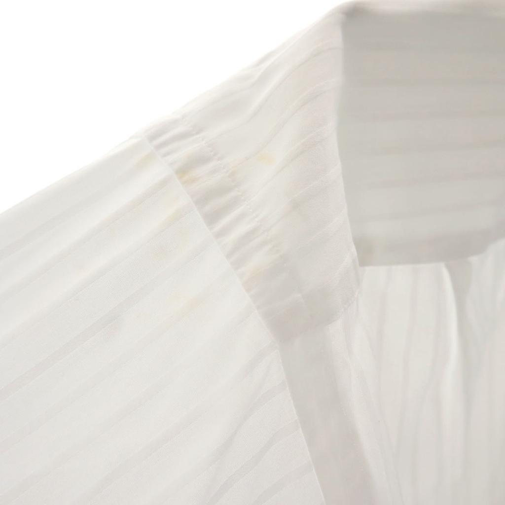 Lanvin Made In Japan Striped Pattern Long Sleeve Shirt 41-80 White Men's Used