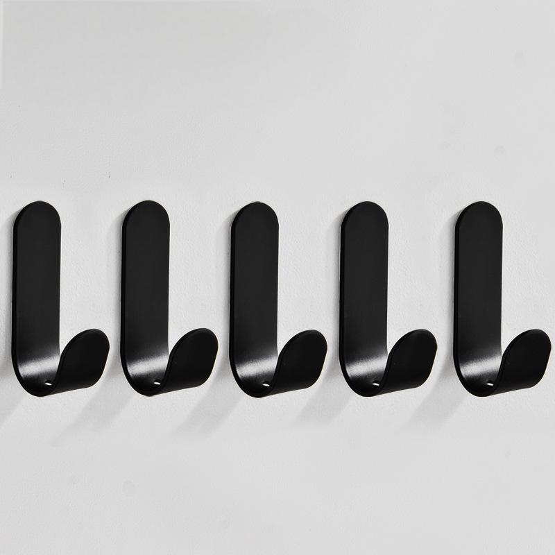 

5 Sets Of Non-Punched Door Hooks, Wall Hanging Clothes Hooks, Suitable For Bathroom, Living Room, Kitchen, Storage Hooks чёрный