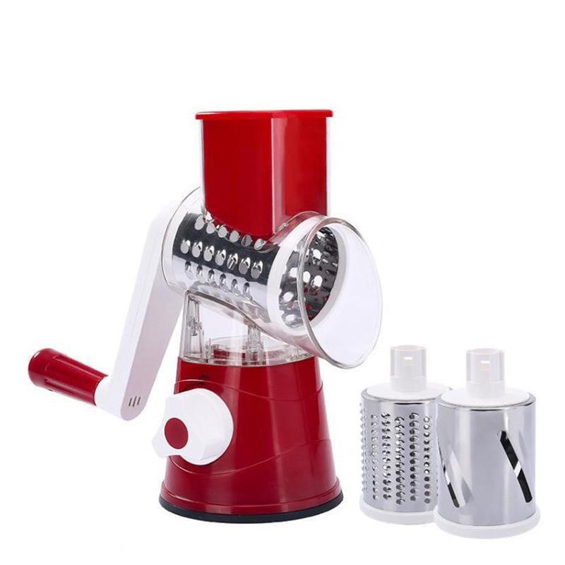 3in1 Rotary Cheese Grater Multifunctional Hand Cranked Vegetable Slicer Cheese Vegetable Shredder With 3 Blades Kitchen Supplies