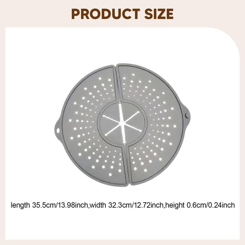 Silicone Splatter Screen, Foldable Splash Guard Heat Resistant, for Kitchen Frying Pan