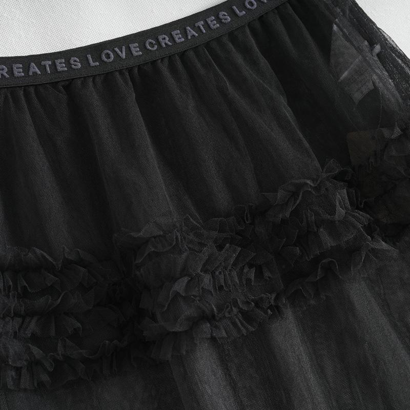 Di*Su Women's Mesh Splicing Layered Cake Skirt