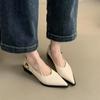 Fashion Office Lady Square Heels Pointed Slip on Shoes Classic Comfortable Small Heel Shoe 4cm 2024 Women Leather Pumps Shoes