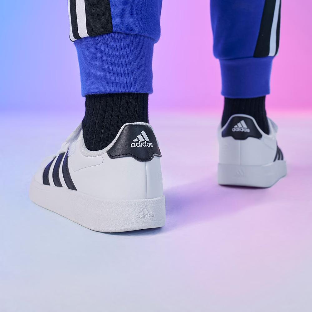 Adidas Neo Breaknet 2.0 Synthetic Leather Non-Slip Wear-Resistant Low-Top Kids Skate Shoes Kids Sneakers White Black HP8963