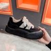 Black Sneakers Woman Flats Shoes Trend Round Toe Spring Autumn Sneakers Women Vulcanized Shoes Lace Up Non-slip Casual Sneakers