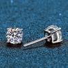 Cbtb Classic Silver 925 Gold Silver Four Claw Stud Earrings for Women Weddings Birthdays Moissanite Jewelry Luxury Gift