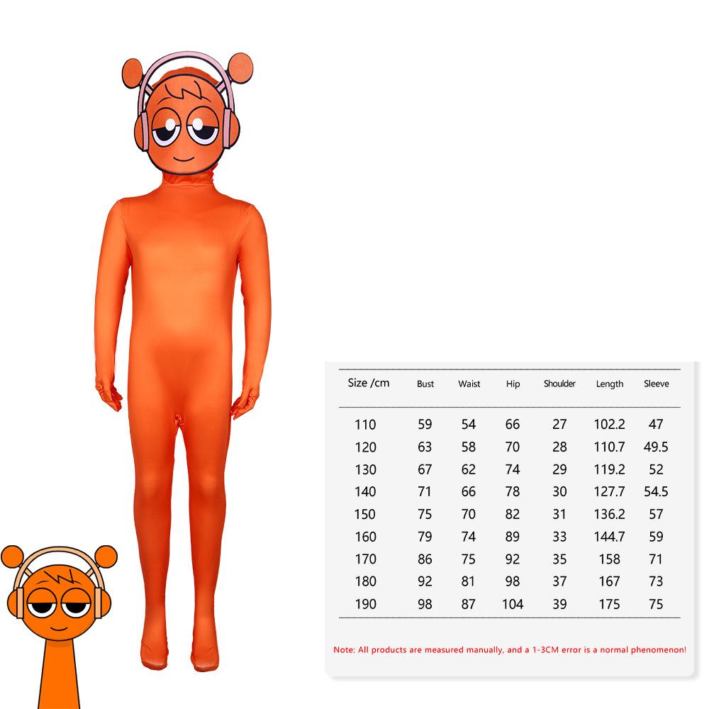 Sprunki Cosplay Costume Adult Kids Monster Horror Game Jumpsuit Bodysuit Carnival Party Role Play Child Girl Clothes