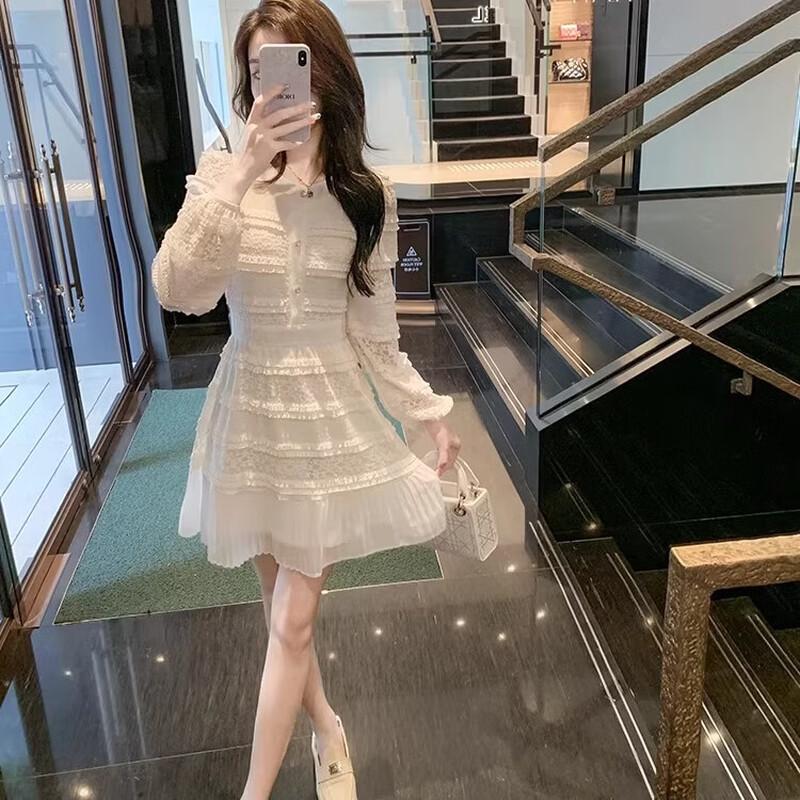 Elegant French Lace Tiered Dress