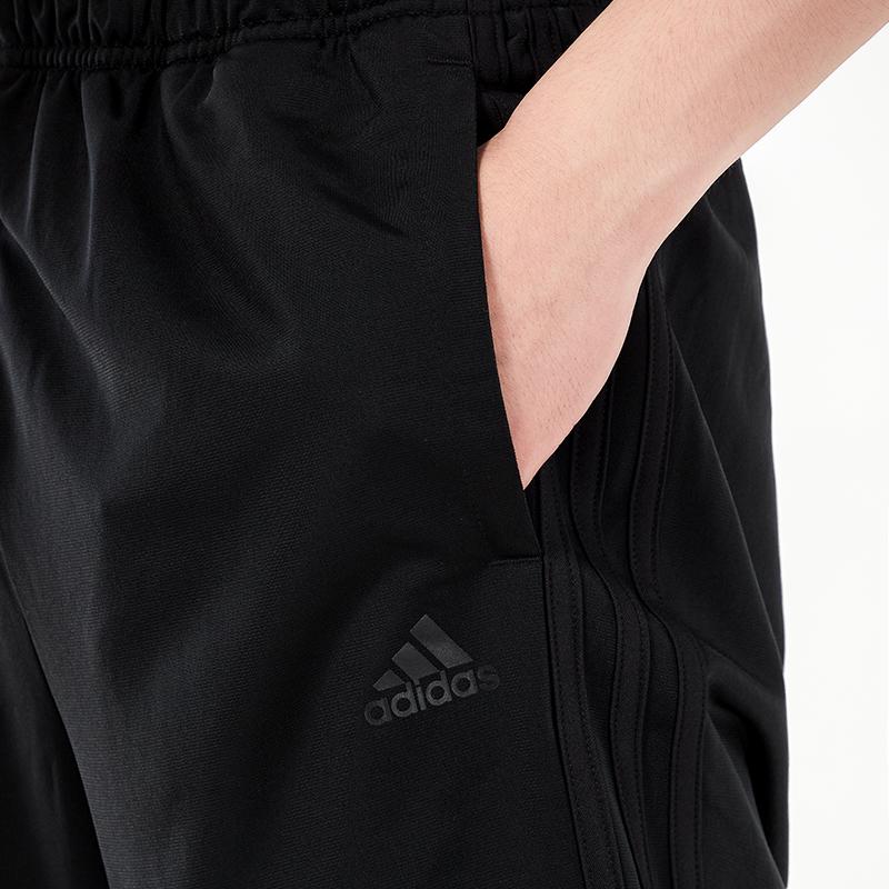 Adidas Essentials Warm-Up Tapered 3-Stripes Track Pants Black/Black Men Streetwear H46107