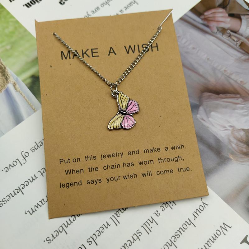 Korean Fashion Cute Butterfly Pendant Necklace for Women Golden Color Statement Necklace Zircon Gifts Wholesale Dropshipping