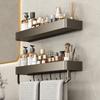 Gun Gray Aluminum Bathroom Shelving Unit For Shower And Toilet Storage