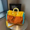 Cross-Border Color Block Travel Bag: Large Capacity, Lightweight, Handheld Sports & Fitness Duffel