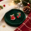 Asymmetrical Christmas Earrings 1 Pair Enamel Rhinestone Stud for Women, Dress Festive Party Accessories And Gift Box Earrings, Sparkling Holiday