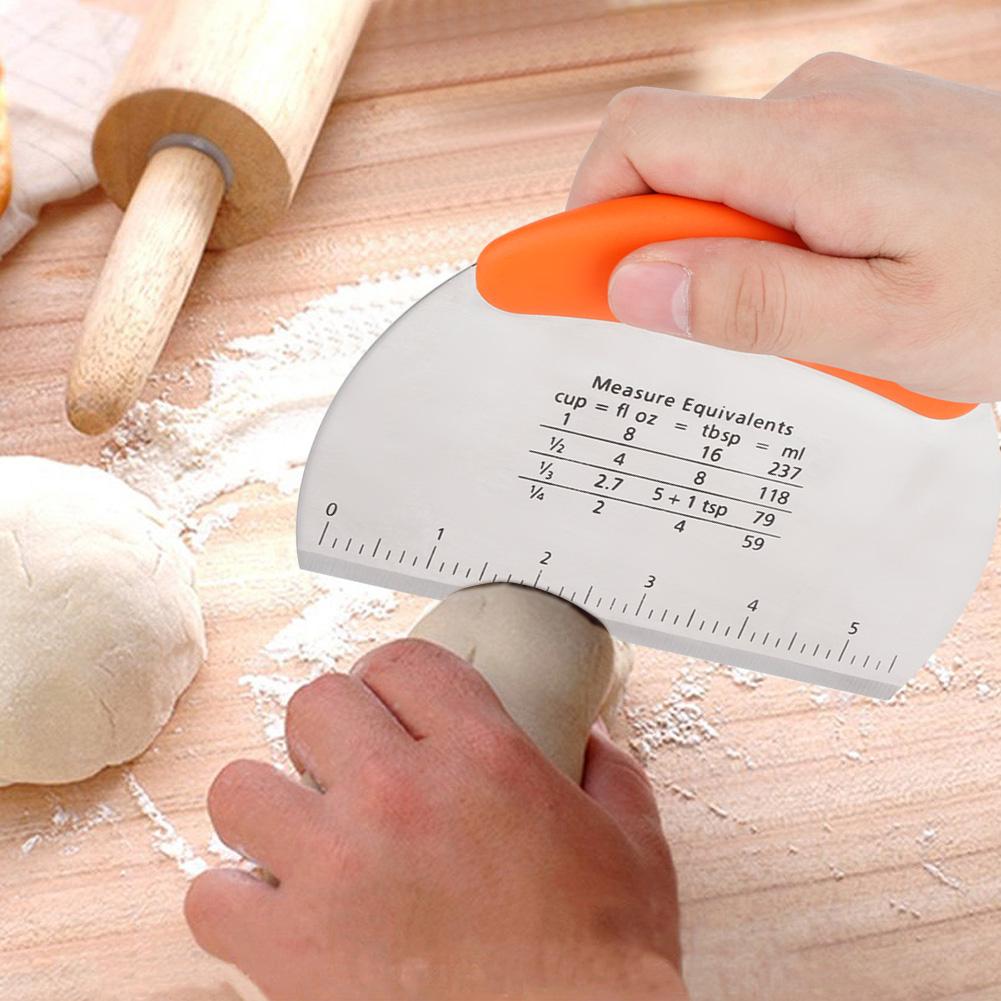 Stainless Steel Pastry Scraper Chopper Flour Pastry Cutter Pastry Scale Measurement Baking Tool Kitchen Bakeware