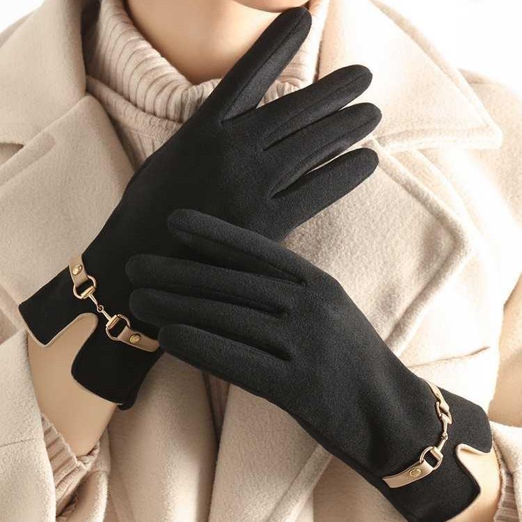 Gloves Women's Winter Velvet Cold Warm Gloves Riding Driving Touch Screen New Gloves